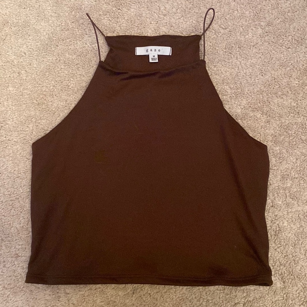 brown tank crop top, size medium